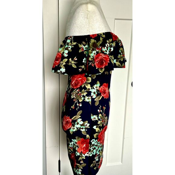 Crystal Doll Floral Strech BodyCon Miniskirt Dress Size S - Picture 5 of 6